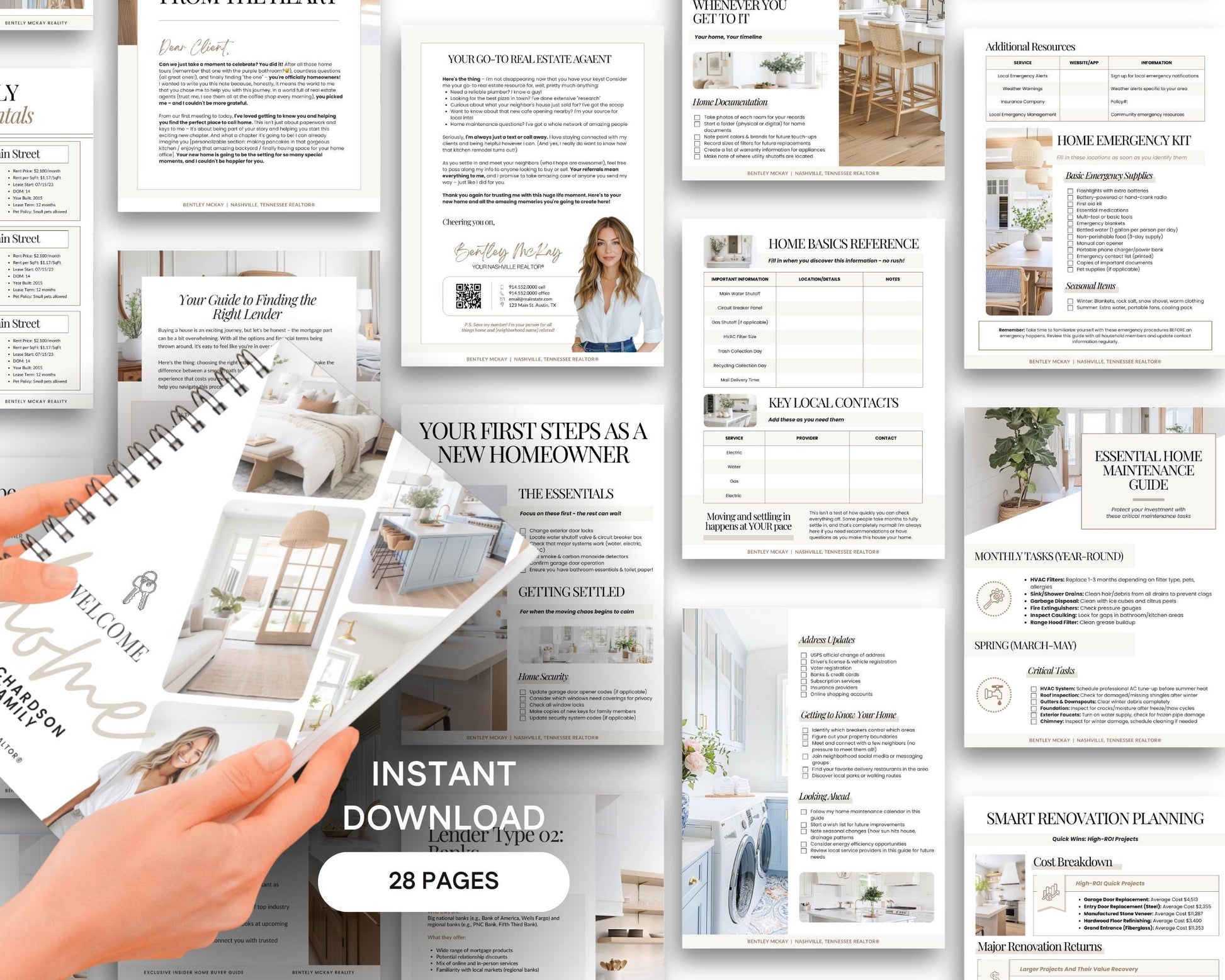28 Page Closing Day Binder | Home Buyer Guide | Real Estate | Home Owner Packer | Realtor Marketing | New Home Owner Guide | Closing Gift