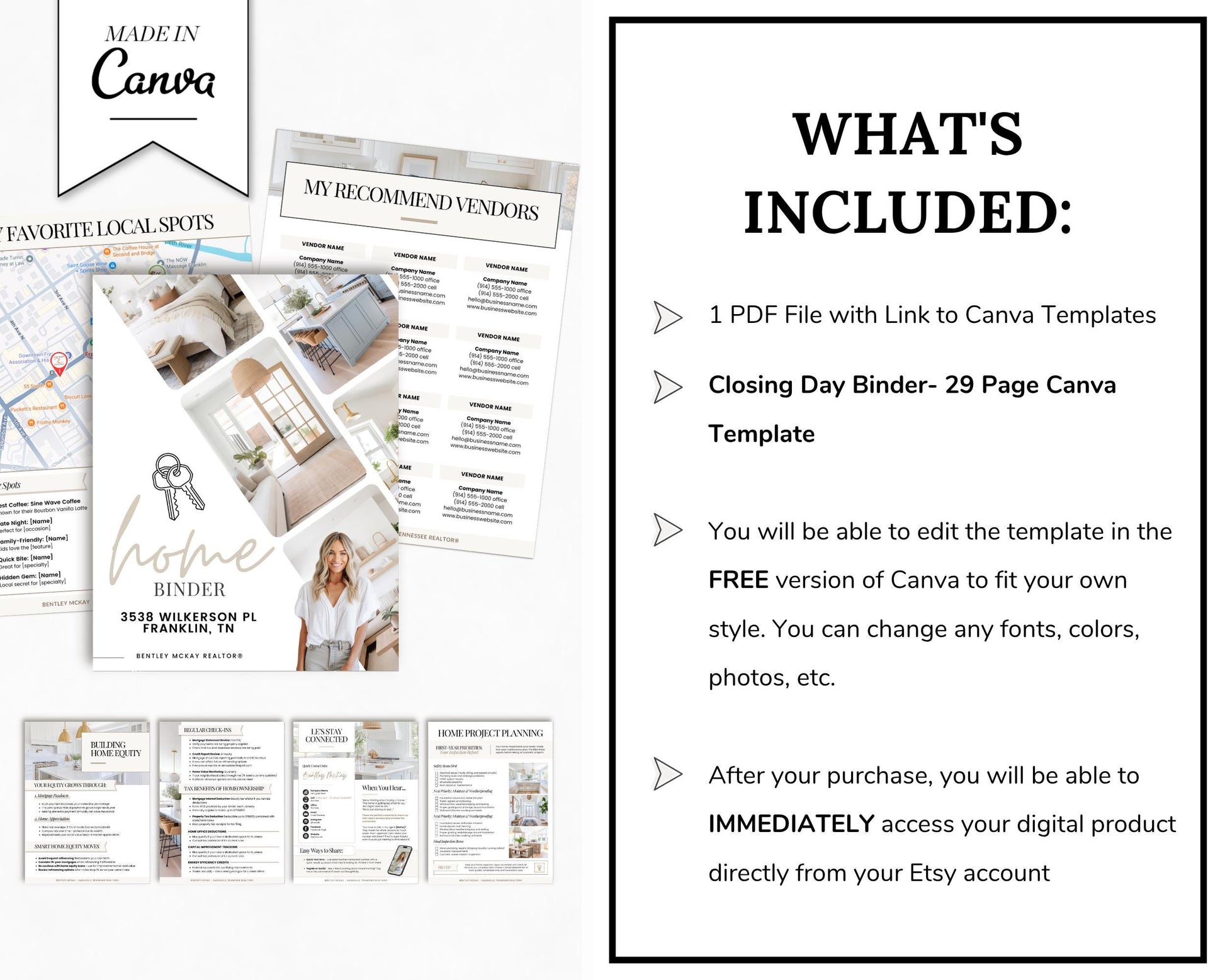 28 Page Closing Day Binder | Home Buyer Guide | Real Estate | Home Owner Packer | Realtor Marketing | New Home Owner Guide | Closing Gift
