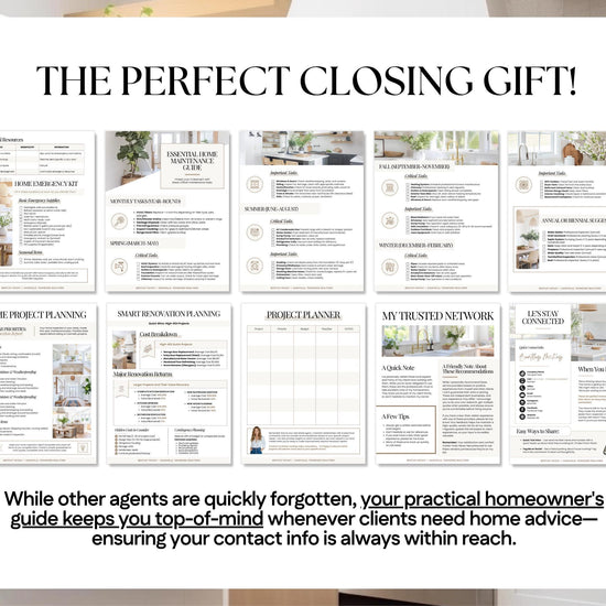 28 Page Closing Day Binder | Home Buyer Guide | Real Estate | Home Owner Packer | Realtor Marketing | New Home Owner Guide | Closing Gift