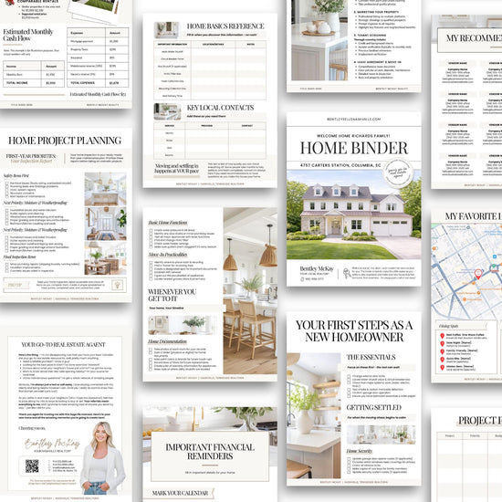 28 Page Closing Day Binder | Home Buyer Guide | Real Estate | Home Owner Packer | Realtor Marketing | New Home Owner Guide | Closing Gift