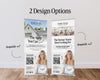 two identical roll-up banners for Bentley McKay, a local real estate agent, with different designs and text.