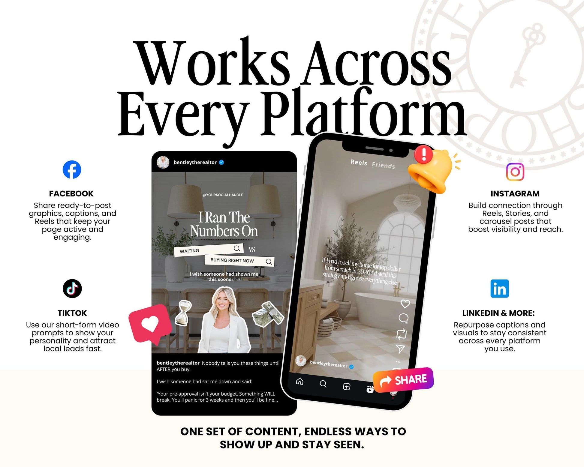 April 2026 Real Estate Social Media Canva Templates, Realtor Marketing Canva Instagram & Facebook Posts Reels Content Bundle, Spring, Luxury