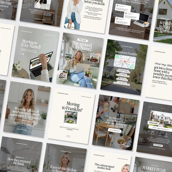 a series of brochures with a woman sitting in a chair