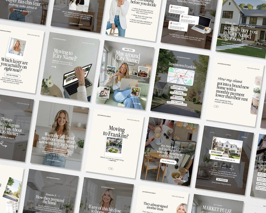a series of brochures with a woman sitting in a chair
