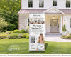 a real estate advertisement for Bentley McKay, a real estate agency, standing in front of a white house with a green lawn.