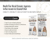 The image is an advertisement for a real estate agent service called "Built for Real Estate Agents who want to Stand Out". It features two large banners with information about the service, including details about visibility, credibility, and authority.