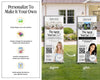 The image is a collage of two images, one before and one after, featuring two different real estate agent promotional banners. The banners are designed to personalize the agent's image and make it their own.