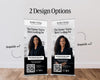 two banners for a real estate company, featuring a woman in a business suit. The banners have a design that includes text and a QR code, suggesting they are promotional materials for the company.