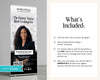 The image is a promotional banner for Bentley McKay Real Estate, featuring a smiling woman in a black suit. The banner includes a list of what's included, such as a free Canva template, a retractable banner design, and the ability to customize the template. The image also includes a QR code and a contact number for further information.
