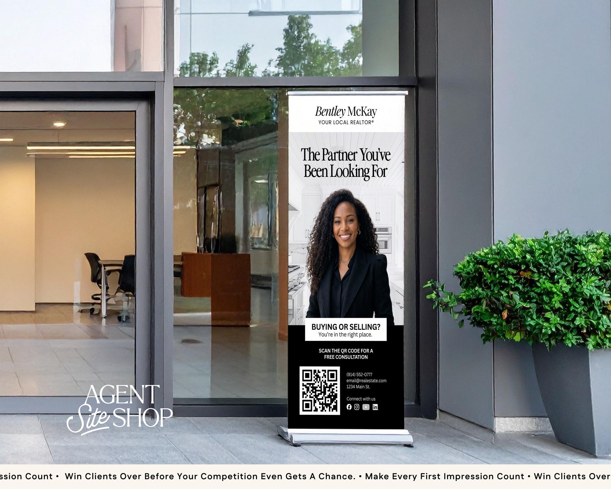 a banner for Bentley McIlroy Real Estate, promoting their services as a partner in real estate.