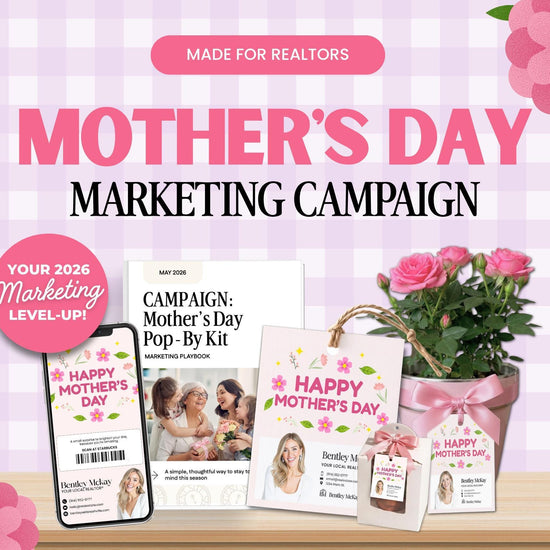 Mother’s Day Real Estate Marketing | Seasonal Marketing | Realtor Pop By and Textable Card | Editable Canva Template