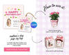 The image is a collage of three images: a card featuring a woman's photo, a potted plant with a tag, and a gift box with a tag. The text provides instructions on how to use these items, including attaching the card to a flower pot, using the tag as a pop-by-tag, and attaching the tag to a gift box. The image also includes a caption that reads "Your Physical Touchpoint" and "How to use it."