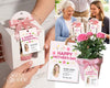 The image is a collage of three photos featuring a person holding a box with a "Happy Mother's Day" card, a person holding a card with a "Happy Mother's Day" card, and a person holding a potted plant with a "Happy Mother's Day" card.