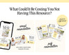 The image is a collage of various marketing materials related to real estate, including a smartphone displaying a real estate app, brochures, and a magazine. The text asks "What Could It Be Costing You Not Having This Resource?" and includes options like an email newsletter, a magazine, and a PDF version.