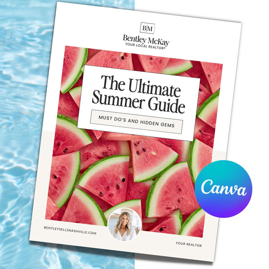 The image is a cover of a book titled "The Ultimate Summer Guide" with a watermelon image on the cover.