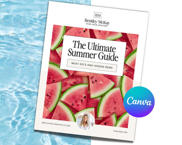 The image is a cover of a book titled "The Ultimate Summer Guide" with a watermelon image on the cover.