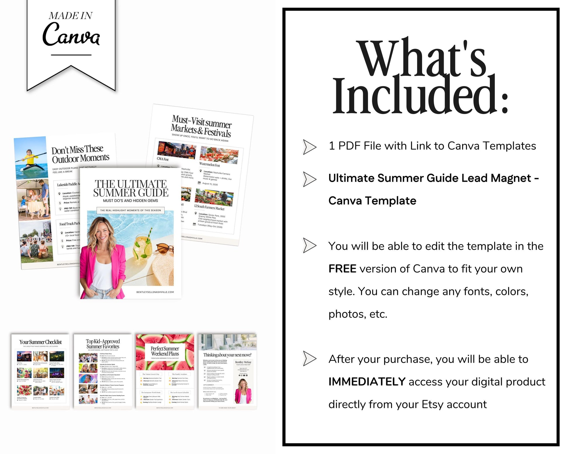 The image is a collage of various images, including a magazine cover, a summer guide, and a list of summer-related items. The text in the image is too small to read clearly, and it is not possible to describe each individual image in detail. The text should be focused on the main elements of the collage, such as the magazine cover, the summer guide, and the list of summer-related items.