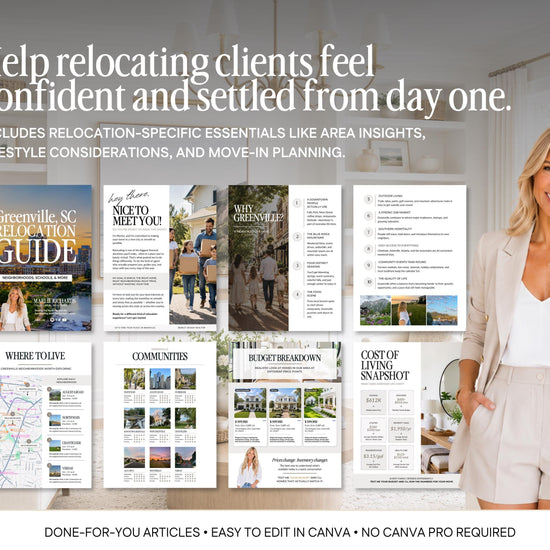 Real Estate Relocation Guide | Buyer Welcome Guide | Canva Template