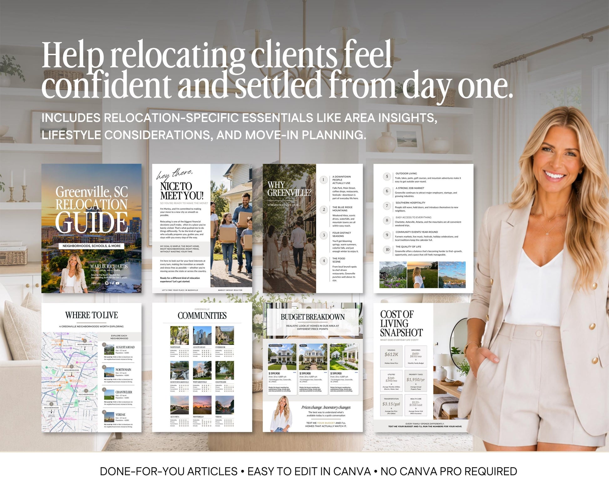 Real Estate Relocation Guide | Buyer Welcome Guide | Canva Template