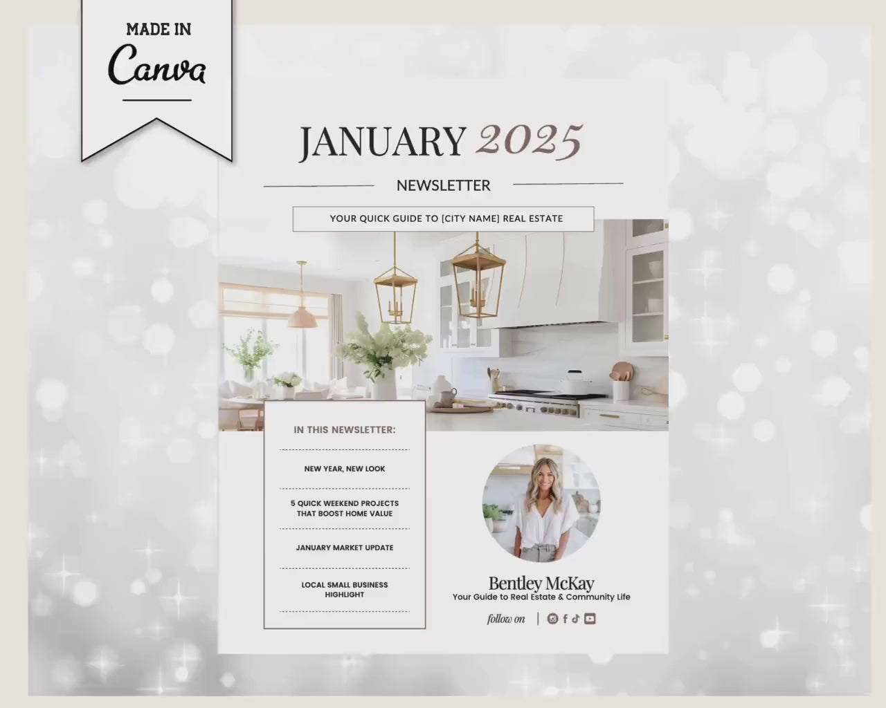 Real Estate January Newsletter | Real Estate Marketing | Real Estate Newsletter | Email Marketing | Canva Template | Printable | New Year