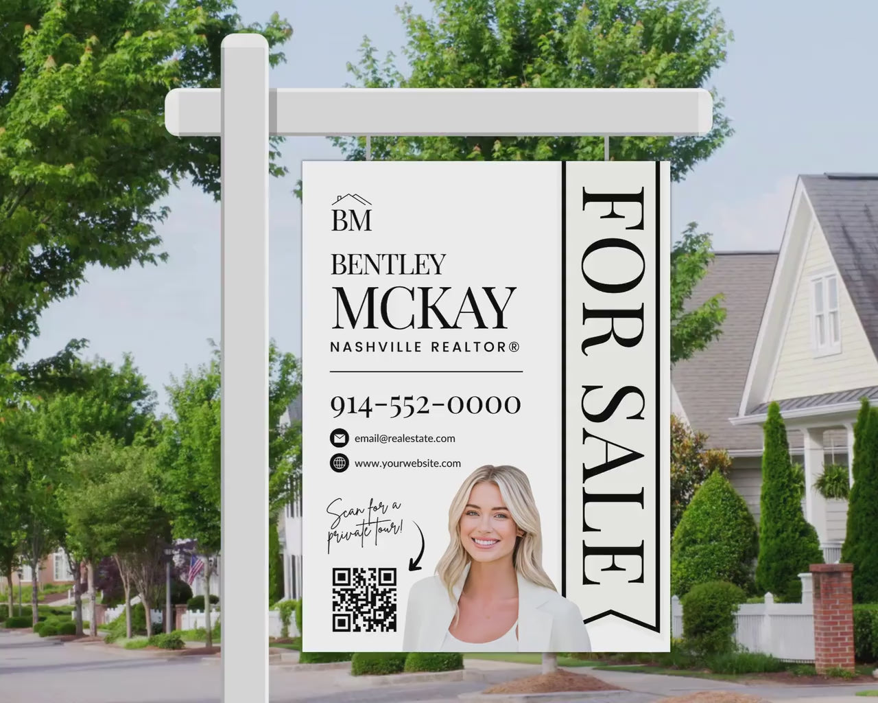 Real Estate Yard Sign Template | For Sale Sign | Property Sign | Modern For Sale Sign | Real Estate Sold Sign | Canva For Sale | Sign Rider