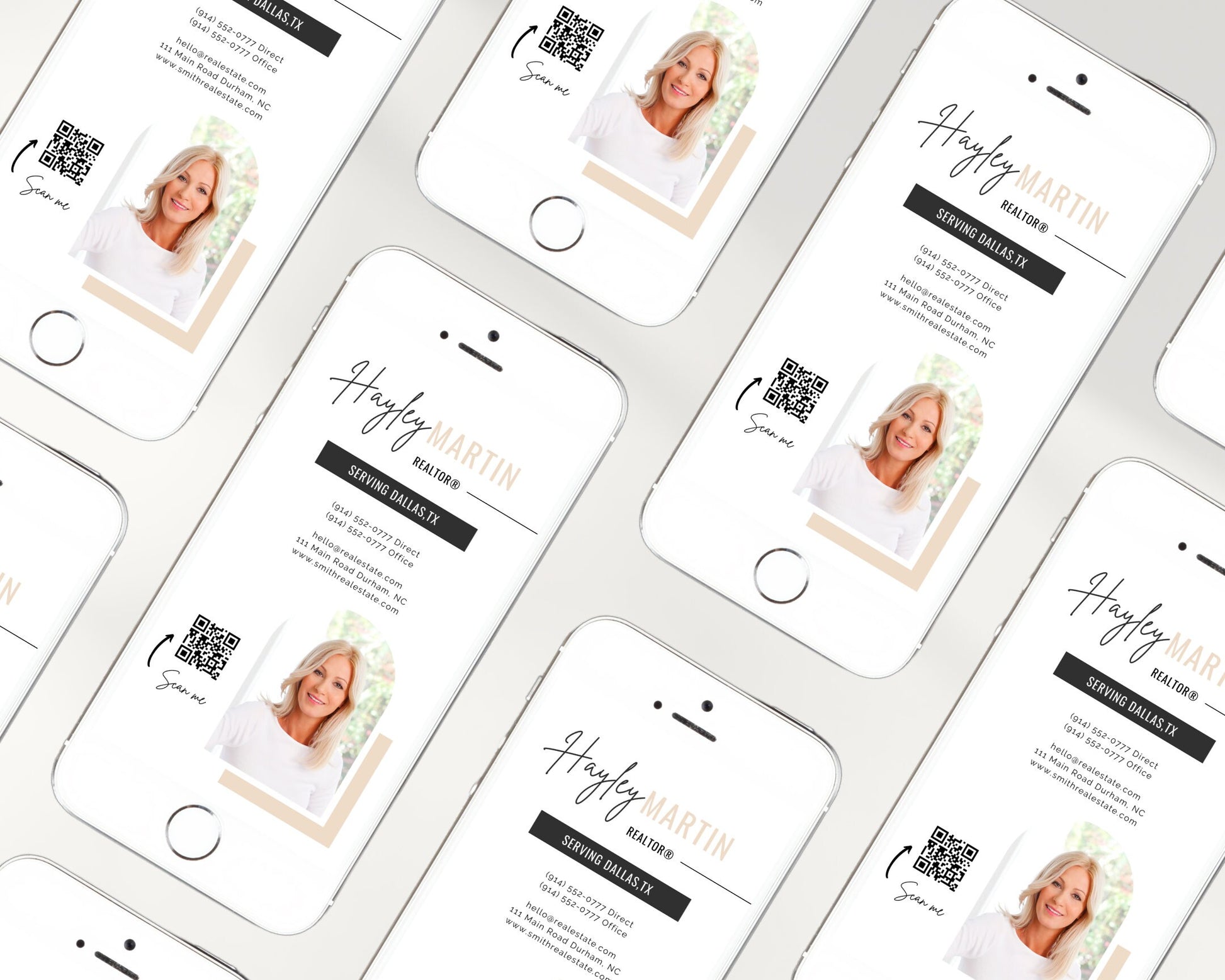 Digital Business Card Canva Template | Business Card | Real Estate Marketing | Modern Business Card | Entrepreneur | Photographer| Vol 12