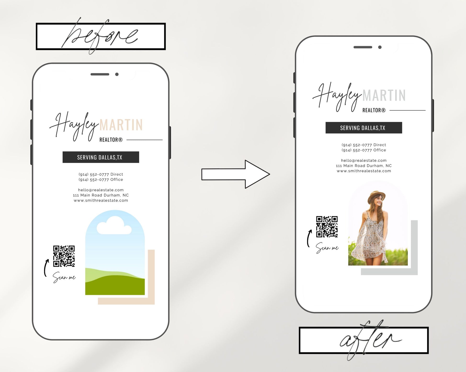 Digital Business Card Canva Template | Business Card | Real Estate Marketing | Modern Business Card | Entrepreneur | Photographer| Vol 12