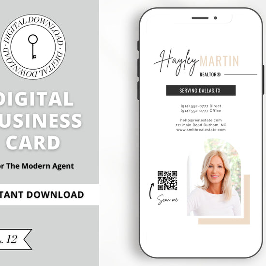 Digital Business Card Canva Template | Business Card | Real Estate Marketing | Modern Business Card | Entrepreneur | Photographer| Vol 12