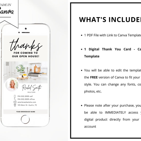 Digital Thank You Card | Real Estate Business Card | Open House Thank You Card | Real Estate Marketing | Entrepreneur | Invitation | Vol 2