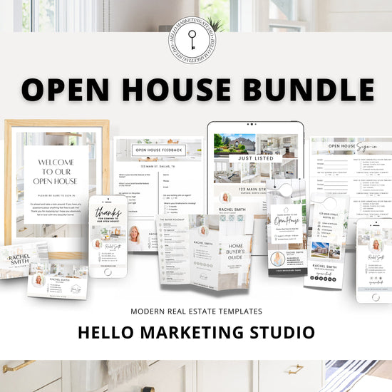 Open House Bundle | Real Estate Marketing Materials | Open House Sign In | Real Estate Marketing | Canva Template | Buyer Guide | Open House