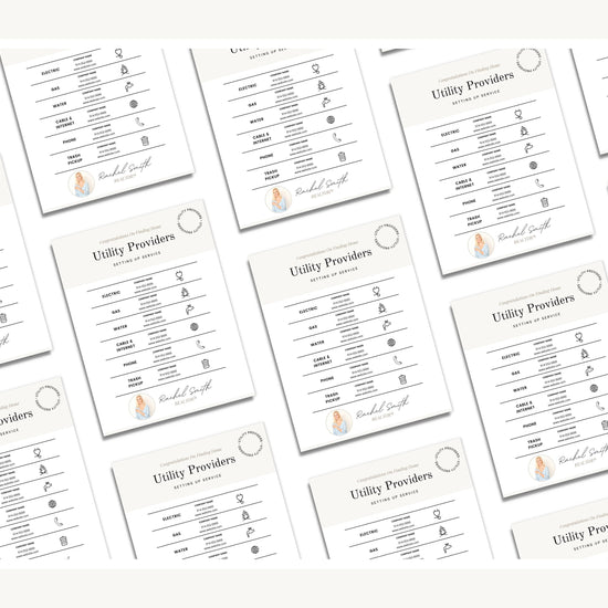 Real Estate Utility Provider List | Vendor List | Real Estate Marketing | Real Estate Canva Editable Template | Home Buyer Kit | Buyer Tools