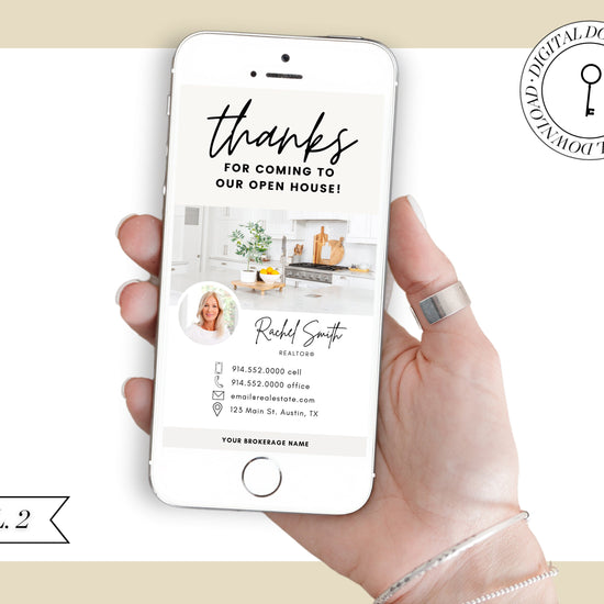 Digital Thank You Card | Real Estate Business Card | Open House Thank You Card | Real Estate Marketing | Entrepreneur | Invitation | Vol 2