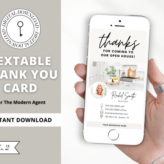 Digital Thank You Card | Real Estate Business Card | Open House Thank You Card | Real Estate Marketing | Entrepreneur | Invitation | Vol 2