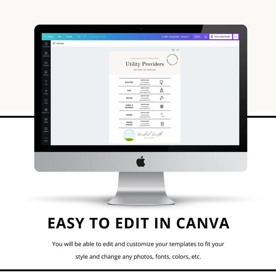 Real Estate Utility Provider List | Vendor List | Real Estate Marketing | Real Estate Canva Editable Template | Home Buyer Kit | Buyer Tools