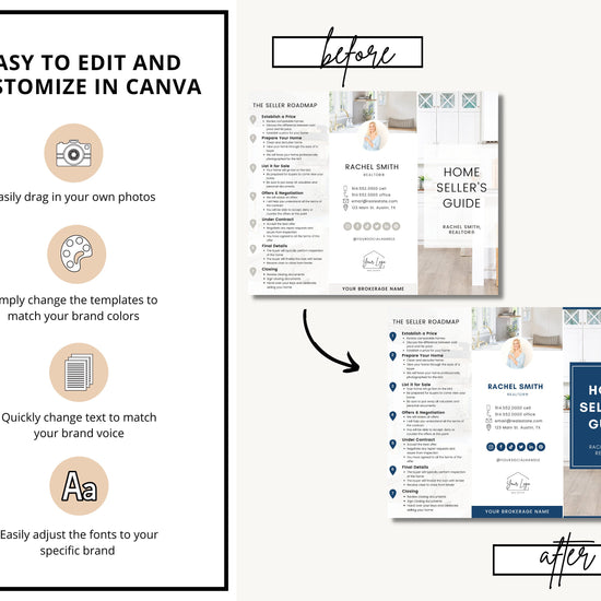 Home Seller Brochure | Editable Canva Template | Real Estate Marketing | Double-Sided Tri-Fold Brochure | Seller Guide | Open House | Vol 1