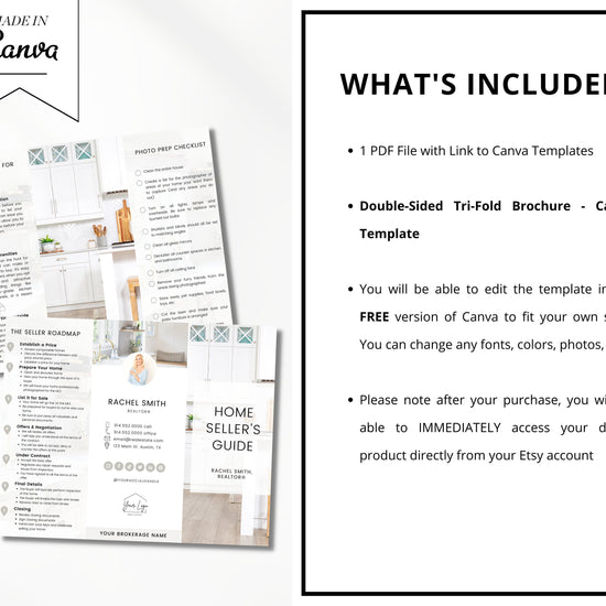 Home Seller Brochure | Editable Canva Template | Real Estate Marketing | Double-Sided Tri-Fold Brochure | Seller Guide | Open House | Vol 1