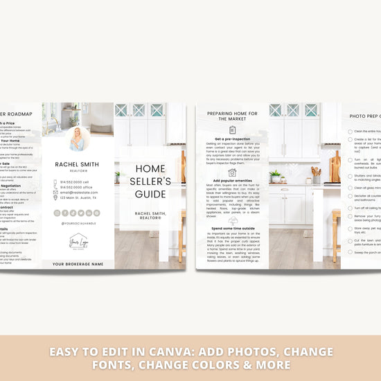 Home Seller Brochure | Editable Canva Template | Real Estate Marketing | Double-Sided Tri-Fold Brochure | Seller Guide | Open House | Vol 1