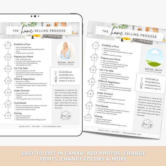 Home Seller Roadmap Guide | Seller Packet | Seller Flyer | Real Estate Marketing Material | Modern Marketing | Canva Template | Sell | Vol 3