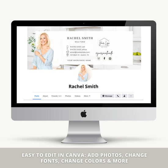 Real Estate Facebook Cover Banner | Real Estate Marketing | Social Media Banner | Entrepreneur Marketing | Modern Canva Template | Business