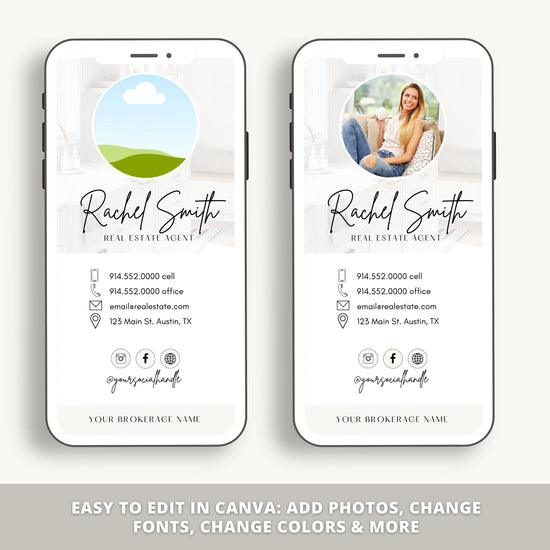 Digital Business Card & Business Card Bundle | Real Estate Marketing | Modern Real Estate Business Card | Entrepreneur | Canva Template