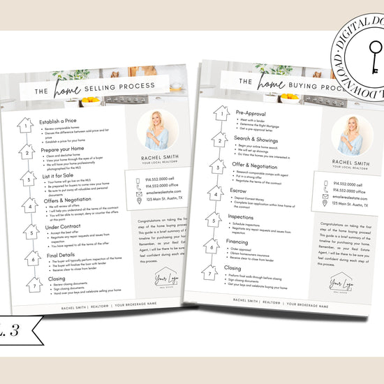 Home Seller Roadmap Guide | Buyer Roadmap Guide | Seller Flyer | Home Buying Timeline | Modern Marketing | Canva Template | Sell | Buy
