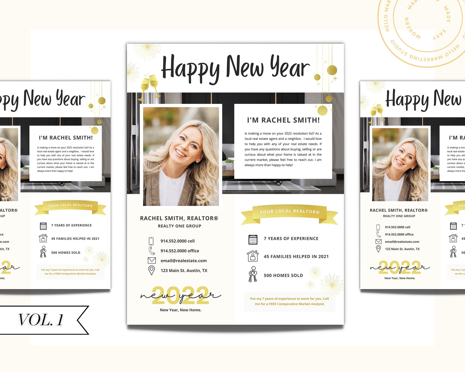 New Year Real Estate Flyer | 2023 Hello Neighbor Letter | Prospecting Flyer | Farming Letter | Real Estate Winter Marketing Flyer | Canva