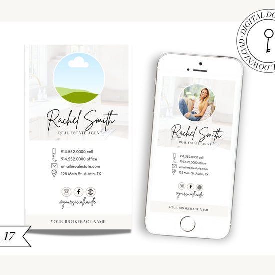 Digital Business Card Canva Template | Real Estate Business Card | Real Estate Marketing | Modern Business Card | Entrepreneur | Modern