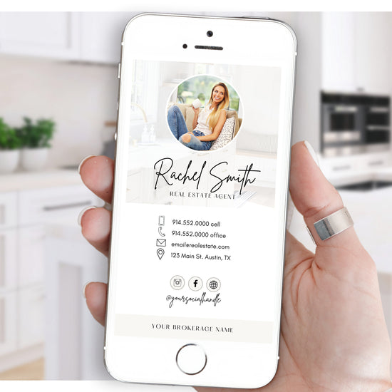 Digital Business Card Canva Template | Real Estate Business Card | Real Estate Marketing | Modern Business Card | Entrepreneur | Modern