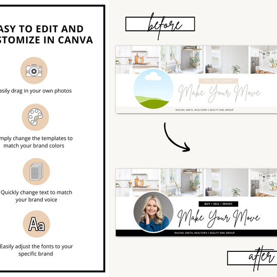Real Estate Facebook Cover Banner | Real Estate Marketing | Social Media Banner | Entrepreneur Marketing | Modern Canva Template | Business