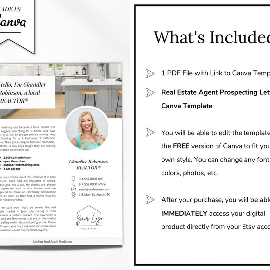 Real Estate Prospecting Letter | Neighborhood Farming Flyer | Editable Canva Template | Real Estate Postcard | Real Estate Marketing | Vol 3