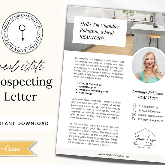 Real Estate Prospecting Letter | Neighborhood Farming Flyer | Editable Canva Template | Real Estate Postcard | Real Estate Marketing | Vol 3