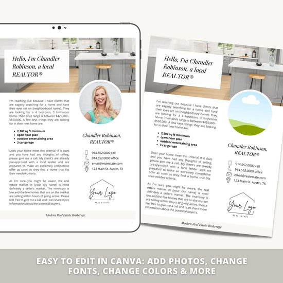 Real Estate Prospecting Letter | Neighborhood Farming Flyer | Editable Canva Template | Real Estate Postcard | Real Estate Marketing | Vol 3