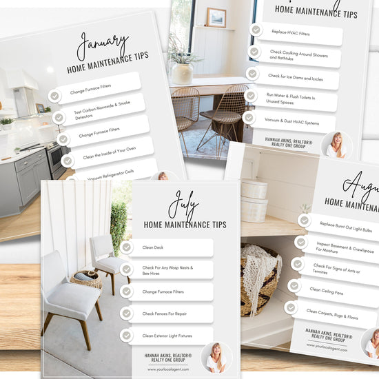 Monthly Maintenance Tips Instagram Posts | ReaI Estate Instagram Posts & Facebook Posts | Real Estate Marketing Canva Templates | Flyer