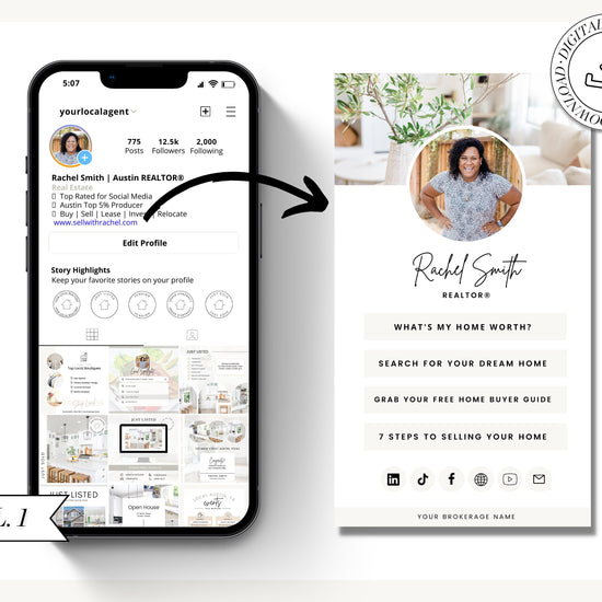 Link in Bio Instagram Template | Real Estate Marketing | Instagram Landing Page | Link Tree Alternate | Digital Download | Mini Website